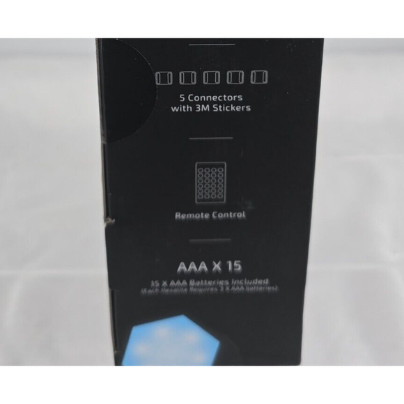 Merkury Hex-Glow Multi-Color Touch Activated Hex lights w/ Remote Control 5 pk - Picture 9 of 11